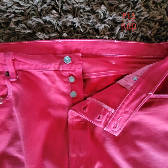 Levi's 501 Button Fly Jeans W40 L30 Red - Picture 4 of 9
